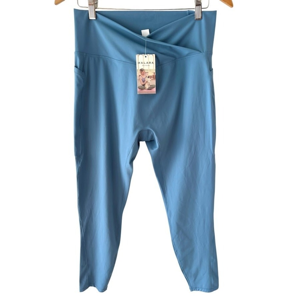 Halara Cloudful Crossover Pocket Cropped Leggings Blue Plus Size 1X NWT